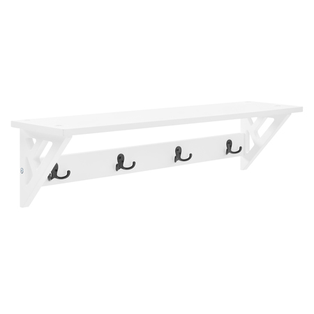 Alaterre Furniture Coventry Coat Hook with Storage Bench Hall Tree Set, White ANCT0509WH